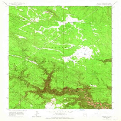 YellowMaps Dutton Hill AZ topo map, 1:24000 Scale, 7.5 X 7.5 Minute, Historical, 1963, Updated 1965, 26.9 x 22 in - Polypropylene