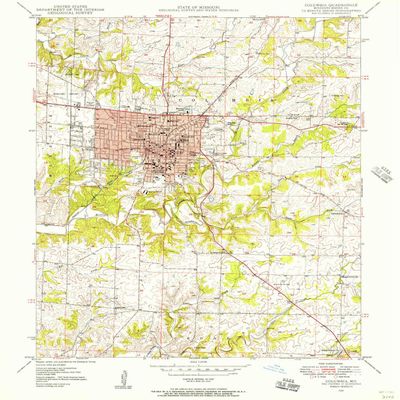 YellowMaps Columbia MO topo map, 1:24000 Scale, 7.5 X 7.5 Minute, Historical, 1948, Updated 1956, 26.8 x 21.9 in - Polypropylene