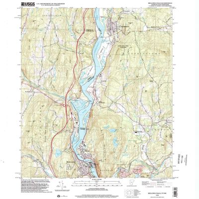 Bellows Falls VT topo map, 1:24000 Scale, 7.5 X 7.5 Minute, Historical, 1998, Updated 2002, 26.7 x 22 in - Polypropylene