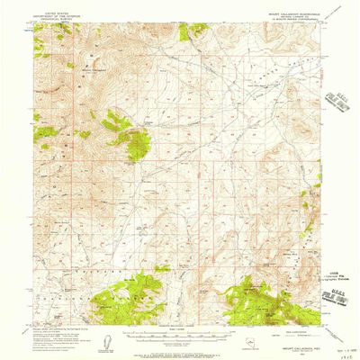 YellowMaps Mount Callaghan NV topo map, 1:62500 Scale, 15 X 15 Minute, Historical, 1956, Updated 1957, 20.8 x 17 in - Polypropylene