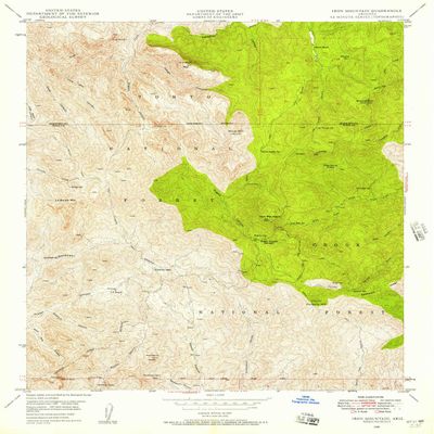 YellowMaps Iron Mountain AZ topo map, 1:24000 Scale, 7.5 X 7.5 Minute, Historical, 1948, Updated 1957, 26.8 x 22 in - Tyvek