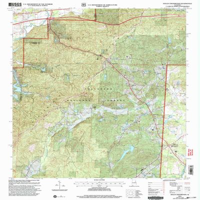YellowMaps Hollis Crossroads AL topo map, 1:24000 Scale, 7.5 X 7.5 Minute, Historical, 2001, Updated 2004, 26.9 x 22 in - Polypropylene