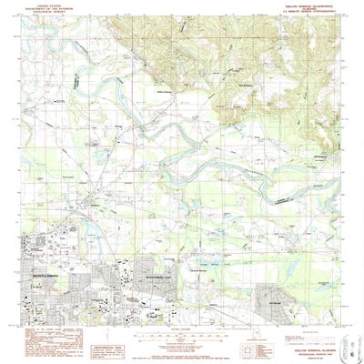 Willows Springs AL topo map, 1:24000 Scale, 7.5 X 7.5 Minute, Historical, 1987, Updated 1987, 26.8 x 21.9 in - Polypropylene