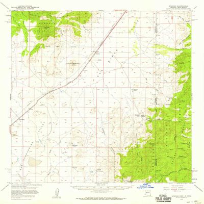 YellowMaps Apache AZ topo map, 1:62500 Scale, 15 X 15 Minute, Historical, 1958, Updated 1959, 20.8 x 16.9 in - Polypropylene