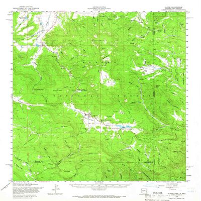 YellowMaps Alpine AZ topo map, 1:62500 Scale, 15 X 15 Minute, Historical, 1958, Updated 1966, 20.8 x 17 in - Polypropylene