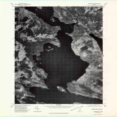 YellowMaps Oquossoc ME topo map, 1:24000 Scale, 7.5 X 7.5 Minute, Historical, 1977, Updated 1983, 27.4 x 21.6 in - Polypropylene