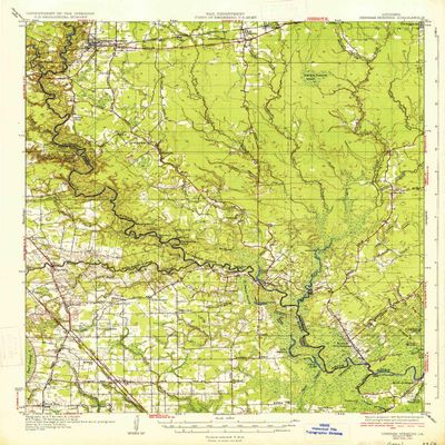 YellowMaps Denham Springs LA topo map, 1:62500 Scale, 15 X 15 Minute, Historical, 1934, 19.9 x 16.9 in - Polypropylene
