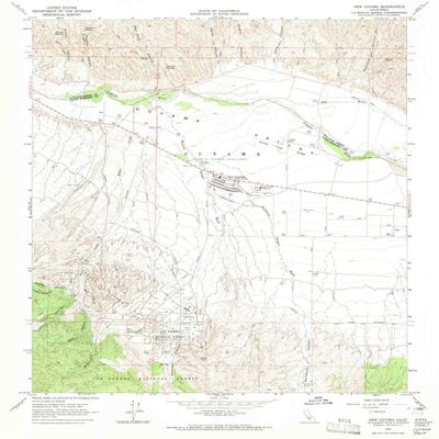 YellowMaps New Cuyama CA topo map, 1:24000 Scale, 7.5 X 7.5 Minute, Historical, 1964, Updated 1965, 26.8 x 22 in - Polypropylene