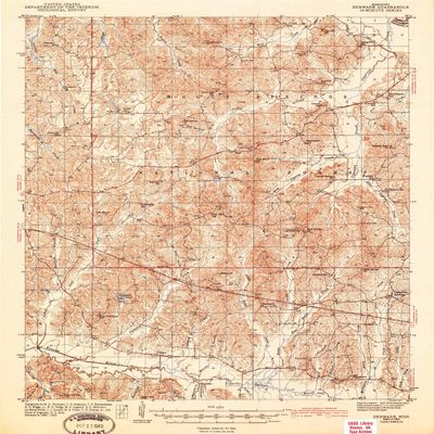 YellowMaps Denmark MS topo map, 1:62500 Scale, 15 X 15 Minute, Historical, 1943, 19.8 x 16.4 in - Polypropylene