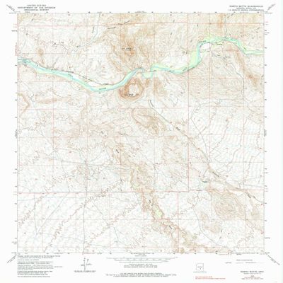 YellowMaps North Butte AZ topo map, 1:24000 Scale, 7.5 X 7.5 Minute, Historical, 1964, Updated 1985, 26.9 x 22 in - Polypropylene