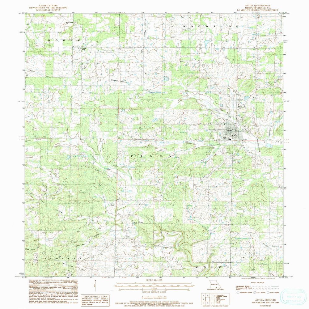 YellowMaps Alton MO topo map, 1:24000 Scale, 7.5 X 7.5 Minute, Historical, 1983, Updated 1984, 26.7 x 21.9 in - Tyvek