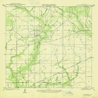 YellowMaps Chasmore LA topo map, 1:31680 Scale, 7.5 X 7.5 Minute, Historical, 1947, 20.8 x 16.9 in - Polypropylene