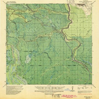 YellowMaps Chicot Lake LA topo map, 1:62500 Scale, 15 X 15 Minute, Historical, 1935, Updated 1938, 21.4 x 17.5 in - Tyvek