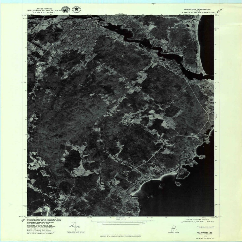 YellowMaps Biddeford ME topo map, 1:24000 Scale, 7.5 X 7.5 Minute, Historical, 1975, Updated 1979, 27.4 x 21.5 in - Polypropylene