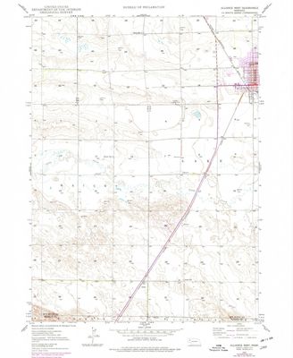 YellowMaps Alliance West NE topo map, 1:24000 Scale, 7.5 X 7.5 Minute, Historical, 1947, Updated 1977, 26.8 x 22 in - Polypropylene