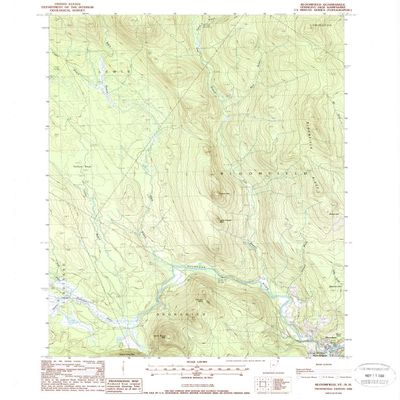 YellowMaps Bloomfield VT topo map, 1:24000 Scale, 7.5 X 7.5 Minute, Historical, 1988, Updated 1988, 26.7 x 22 in - Polypropylene