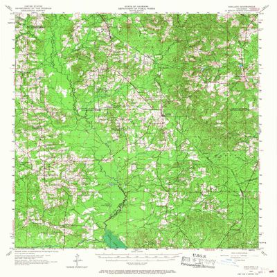 YellowMaps Ashland LA topo map, 1:62500 Scale, 15 X 15 Minute, Historical, 1957, Updated 1968, 20.6 x 16.9 in - Polypropylene