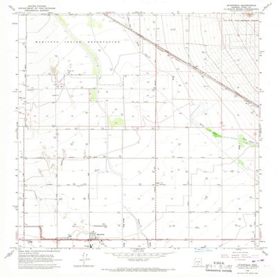 YellowMaps Stanfield AZ topo map, 1:24000 Scale, 7.5 X 7.5 Minute, Historical, 1965, Updated 1967, 26.9 x 22.1 in - Polypropylene
