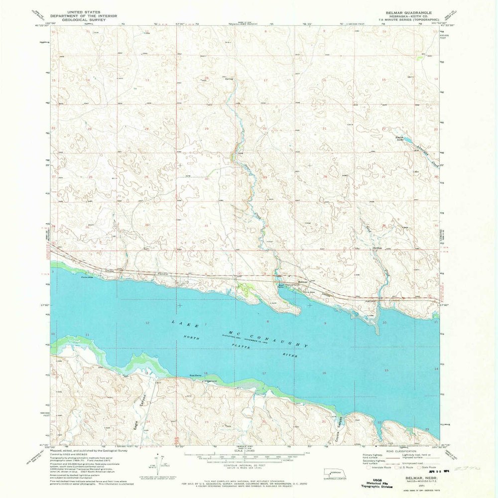 YellowMaps Belmar NE topo map, 1:24000 Scale, 7.5 X 7.5 Minute, Historical, 1971, Updated 1973, 27 x 22 in - Polypropylene