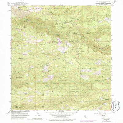 YellowMaps OMO Ranch CA topo map, 1:24000 Scale, 7.5 X 7.5 Minute, Historical, 1952, Updated 1986, 26.8 x 22 in - Polypropylene