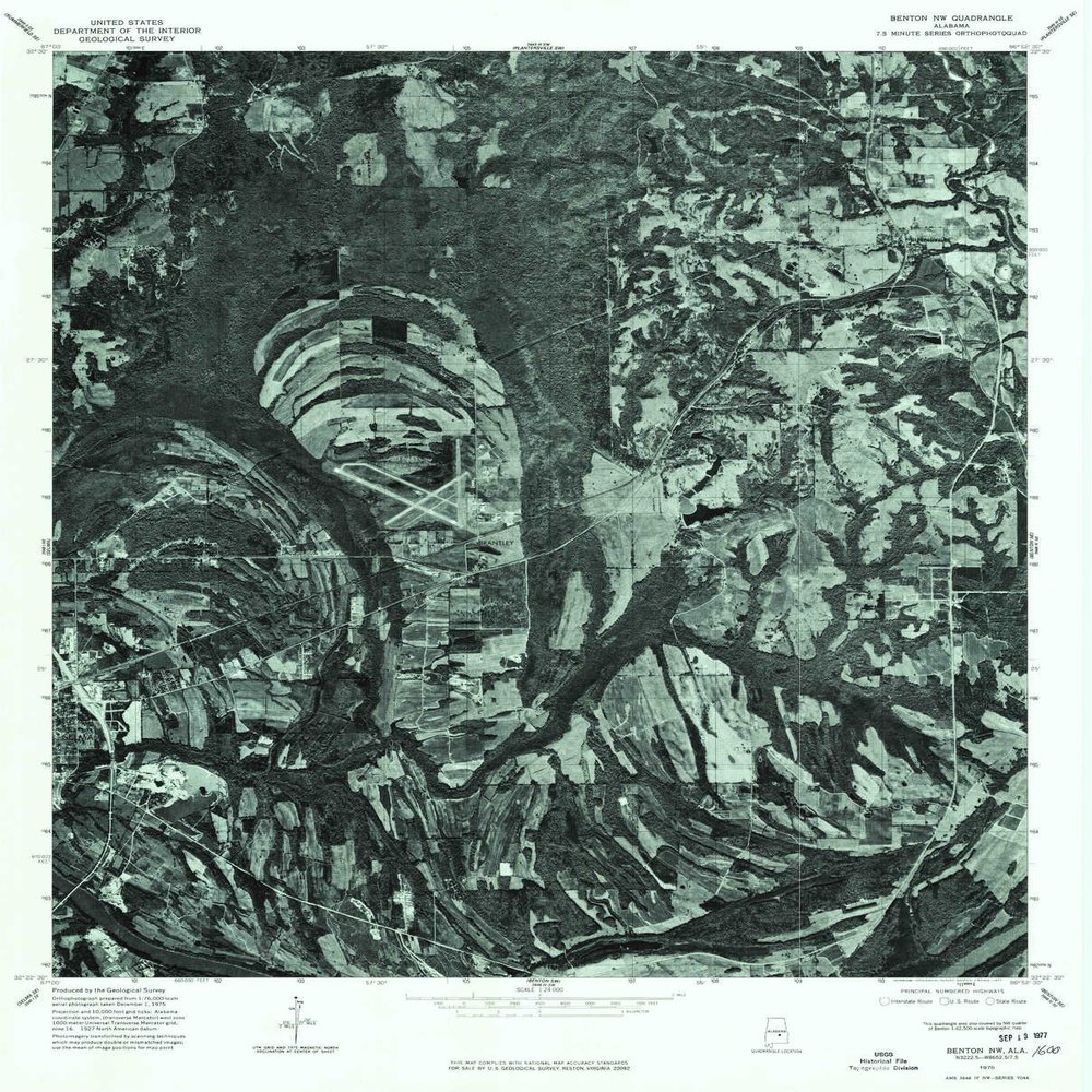 YellowMaps Benton NW AL topo map, 1:24000 Scale, 7.5 X 7.5 Minute, Historical, 1975, Updated 1977, 26.8 x 21.6 in - Polypropylene