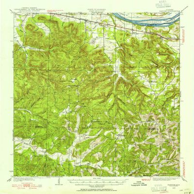 YellowMaps Barton AL topo map, 1:62500 Scale, 15 X 15 Minute, Historical, 1925, Updated 1954, 20.8 x 16.9 in - Polypropylene
