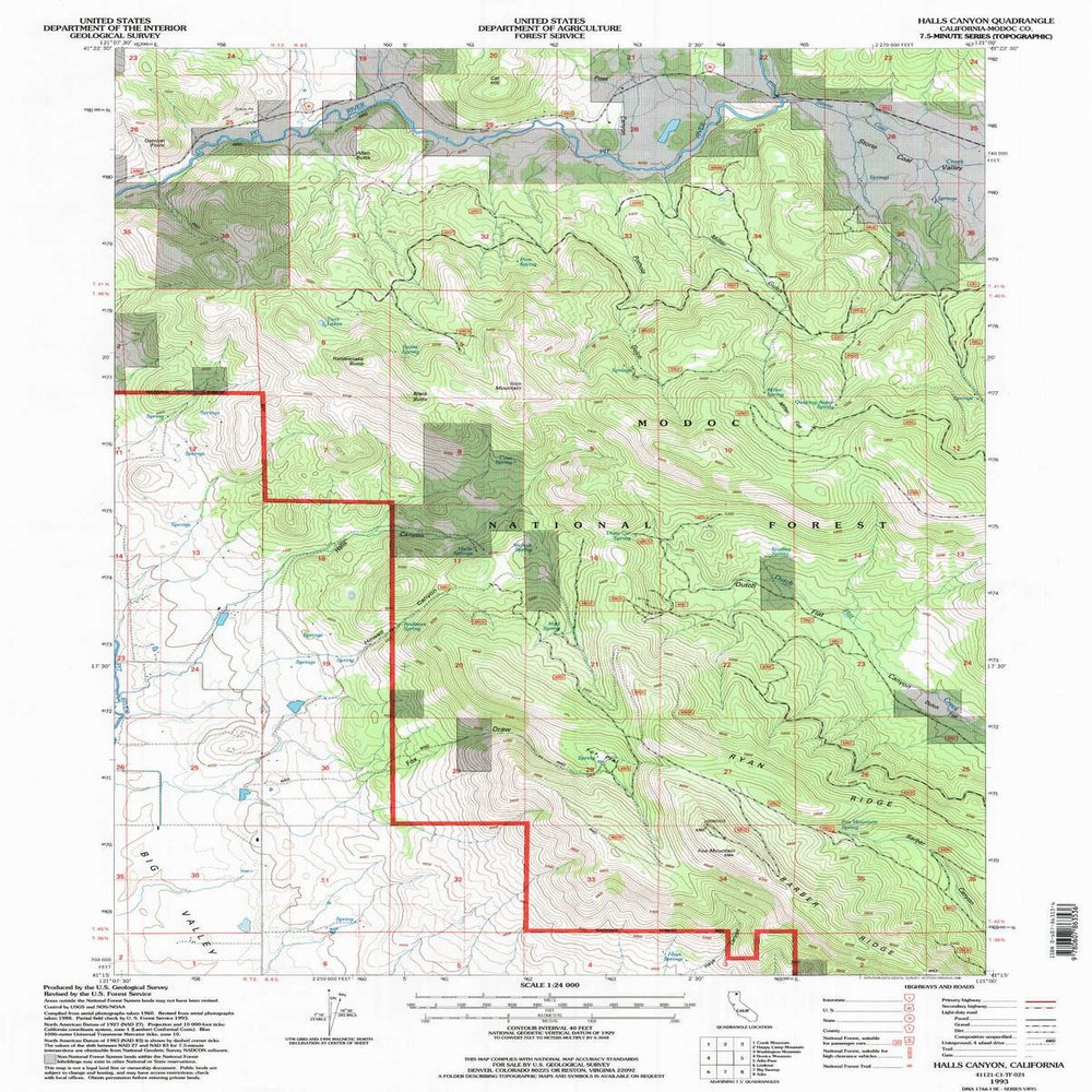 YellowMaps Halls Canyon CA topo map, 1:24000 Scale, 7.5 X 7.5 Minute, Historical, 1993, Updated 1996, 26.7 x 21.4 in - Polypropylene