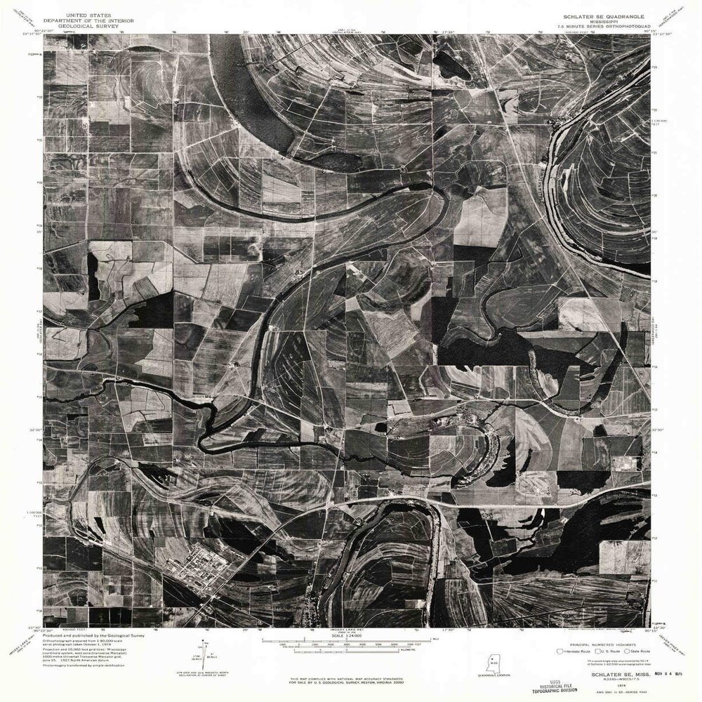 YellowMaps Schlater SE MS topo map, 1:24000 Scale, 7.5 X 7.5 Minute, Historical, 1974, Updated 1975, 26.9 x 22 in - Polypropylene