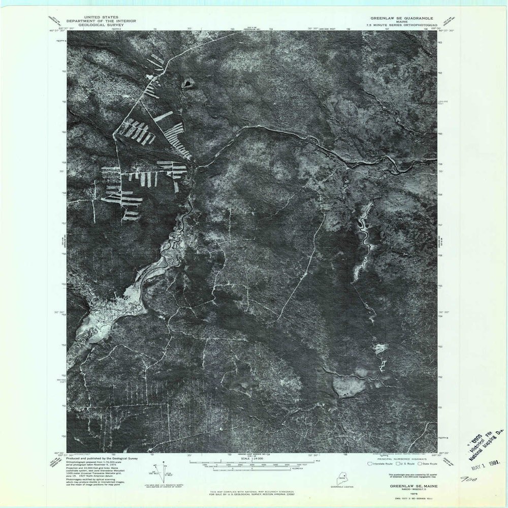 YellowMaps Greenlaw SE ME topo map, 1:24000 Scale, 7.5 X 7.5 Minute, Historical, 1975, Updated 1981, 27.4 x 21.6 in - Polypropylene