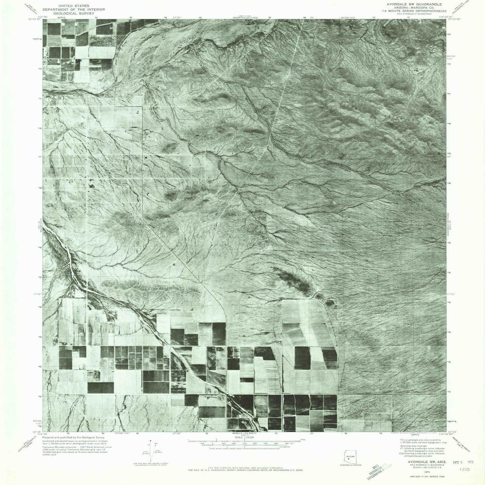 YellowMaps Avondale SW AZ topo map, 1:24000 Scale, 7.5 X 7.5 Minute, Historical, 1971, Updated 1972, 26.7 x 22.9 in - Polypropylene