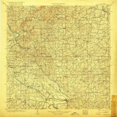 YellowMaps Wetumpka AL topo map, 1:125000 Scale, 30 X 30 Minute, Historical, 1903, Updated 1918, 19.8 x 16.8 in - Polypropylene