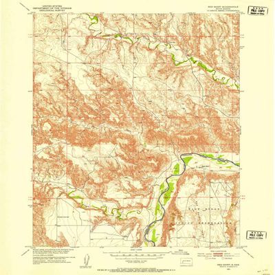 YellowMaps Red Shirt SD topo map, 1:24000 Scale, 7.5 X 7.5 Minute, Historical, 1951, Updated 1952, 26.9 x 22 in - Polypropylene