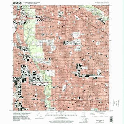 YellowMaps River Forest IL topo map, 1:24000 Scale, 7.5 X 7.5 Minute, Historical, 1997, Updated 1999, 26.8 x 22 in - Polypropylene