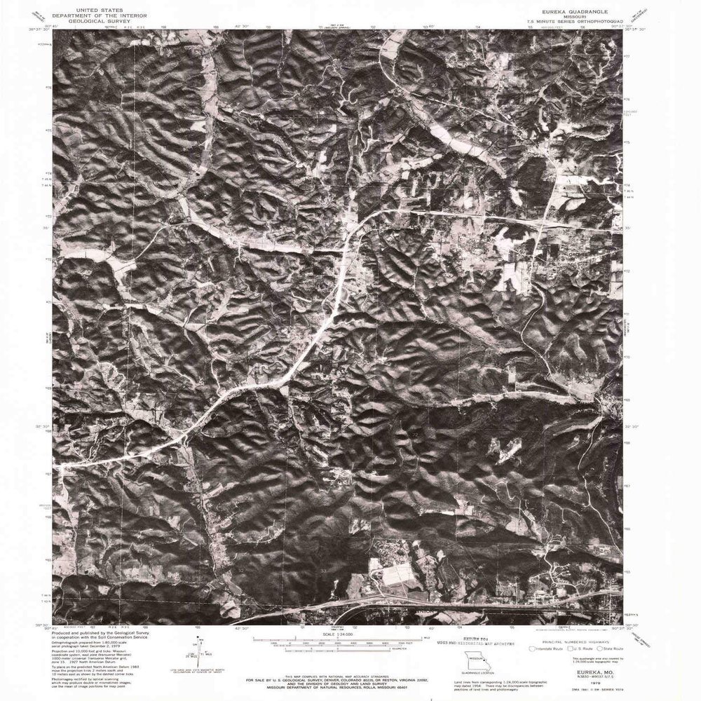YellowMaps Eureka MO topo map, 1:24000 Scale, 7.5 X 7.5 Minute, Historical, 1979, Updated 1981, 26.8 x 22 in - Tyvek
