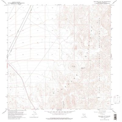 YellowMaps Boulder City SE NV topo map, 1:24000 Scale, 7.5 X 7.5 Minute, Historical, 1958, Updated 1976, 26.7 x 22 in - Polypropylene