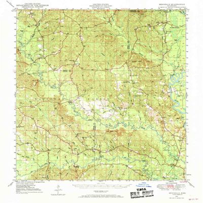 YellowMaps Benndale MS topo map, 1:62500 Scale, 15 X 15 Minute, Historical, 1947, Updated 1969, 20.8 x 18 in - Tyvek
