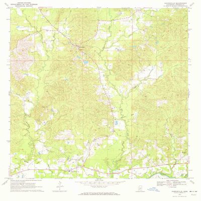YellowMaps Harrisville MS topo map, 1:24000 Scale, 7.5 X 7.5 Minute, Historical, 1970, Updated 1972, 26.9 x 22 in - Polypropylene