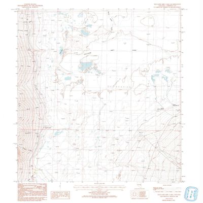 Yelland Dry Lake NV topo map, 1:24000 Scale, 7.5 X 7.5 Minute, Historical, 1986, Updated 1993, 26.9 x 22 in - Polypropylene