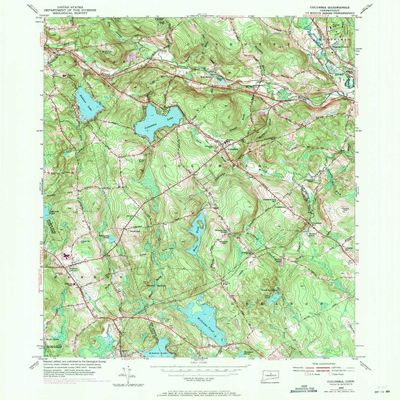 YellowMaps Columbia CT topo map, 1:24000 Scale, 7.5 X 7.5 Minute, Historical, 1953, Updated 1971, 26.8 x 22 in - Polypropylene