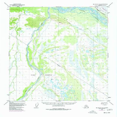 YellowMaps Big Delta A 5 AK topo map, 1:63360 Scale, 15 X 15 Minute, Historical, 1950, Updated 1977, 21.7 x 18 in - Polypropylene