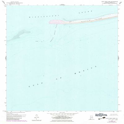 YellowMaps Petit Bois Pass AL topo map, 1:24000 Scale, 7.5 X 7.5 Minute, Historical, 1958, Updated 1983, 26.7 x 22 in - Polypropylene