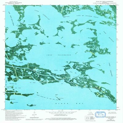 YellowMaps Black Bay North LA topo map, 1:24000 Scale, 7.5 X 7.5 Minute, Historical, 1973, Updated 1992, 26.8 x 22 in - Tyvek