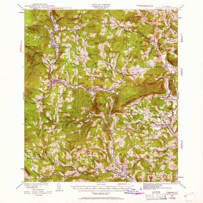 Ludlow VT topo map, 1:62500 Scale, 15 X 15 Minute, Historical, 1929, Updated 1961, 20.7 x 16.9 in - Polypropylene