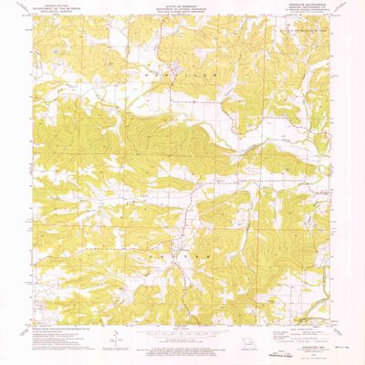 YellowMaps Americus MO topo map, 1:24000 Scale, 7.5 X 7.5 Minute, Historical, 1974, Updated 1975, 26.9 x 21.9 in - Polypropylene