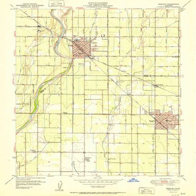 YellowMaps Reedley CA topo map, 1:24000 Scale, 7.5 X 7.5 Minute, Historical, 1951, 26.8 x 21.9 in - Polypropylene
