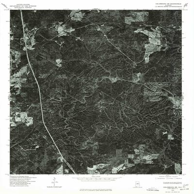 YellowMaps Columbiana SW AL topo map, 1:24000 Scale, 7.5 X 7.5 Minute, Historical, 1975, Updated 1977, 26.8 x 21.6 in - Polypropylene