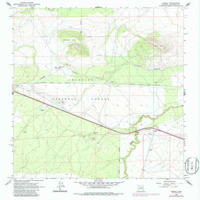 Angell AZ topo map, 1:24000 Scale, 7.5 X 7.5 Minute, Historical, 1968, Updated 1986, 26.8 x 22 in - Polypropylene