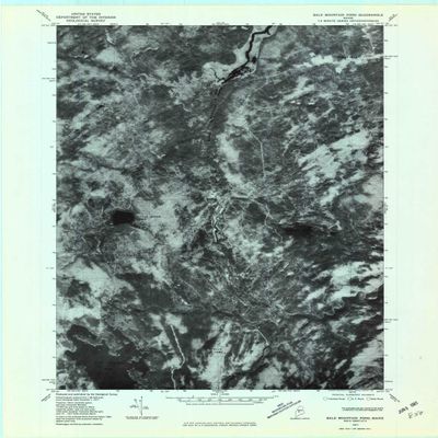 YellowMaps Bald Mountain Pond ME topo map, 1:24000 Scale, 7.5 X 7.5 Minute, Historical, 1977, Updated 1981, 27.4 x 21.5 in - Polypropylene