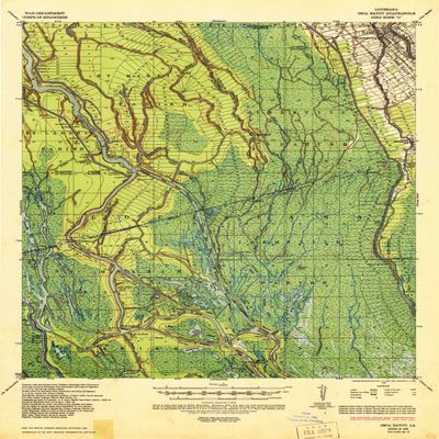 YellowMaps Osca Bayou LA topo map, 1:62500 Scale, 15 X 15 Minute, Historical, 1935, Updated 1938, 21.6 x 16.9 in - Tyvek