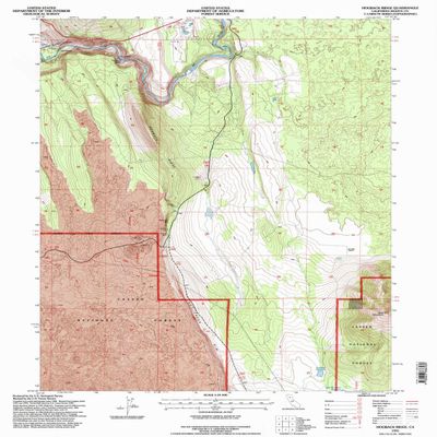 YellowMaps Hogback Ridge CA topo map, 1:24000 Scale, 7.5 X 7.5 Minute, Historical, 1995, Updated 1997, 26.6 x 21.4 in - Polypropylene